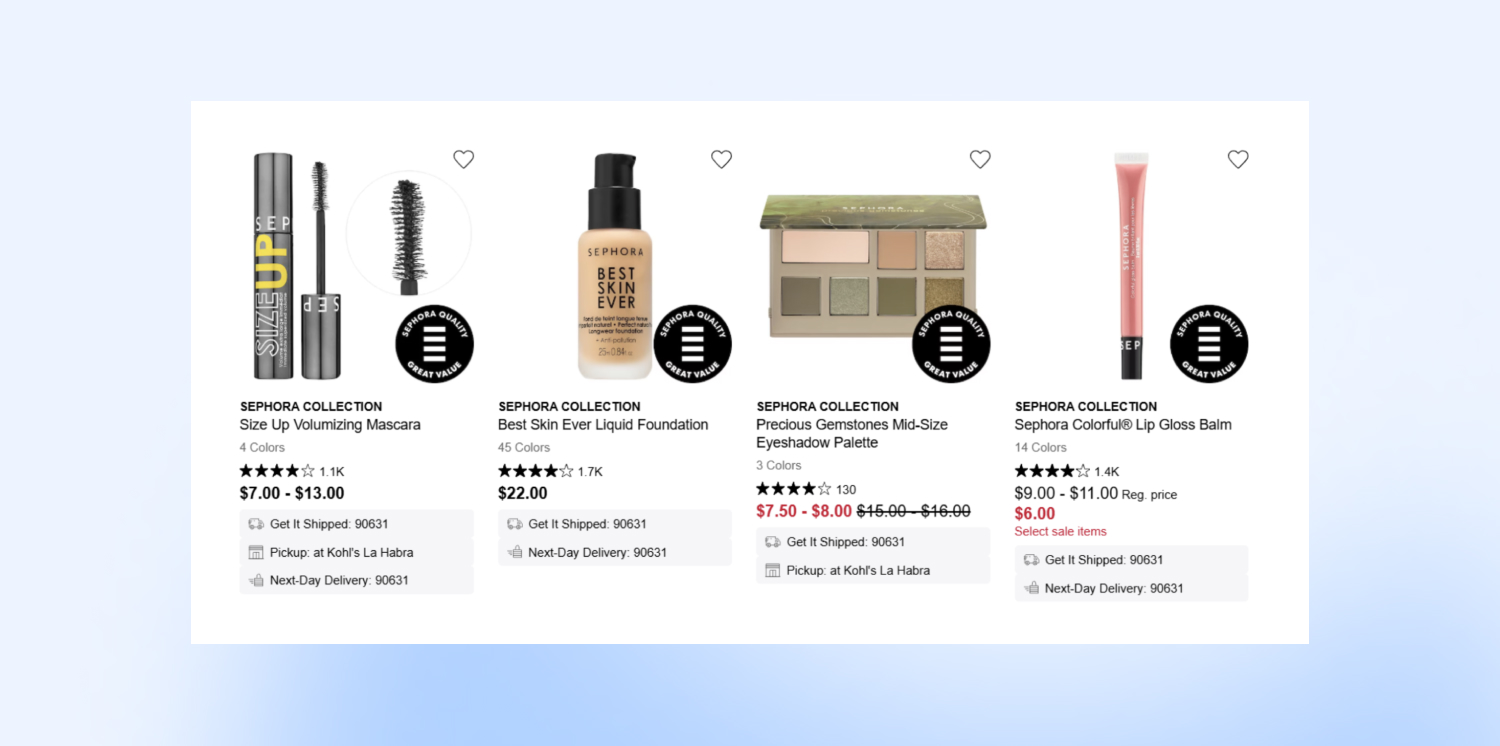 Косметика бренда Sephora