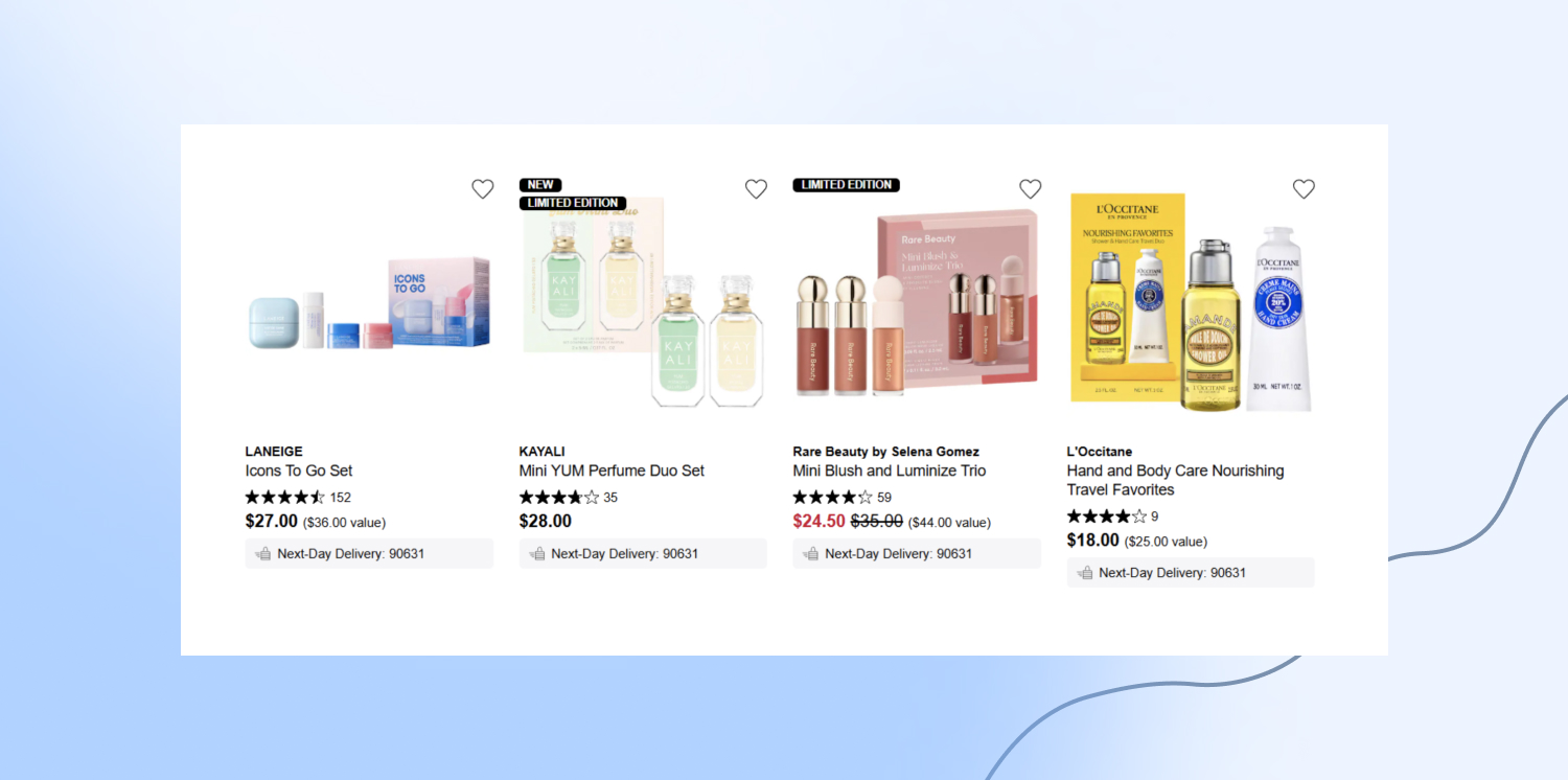 Готовые подарки на Sephora