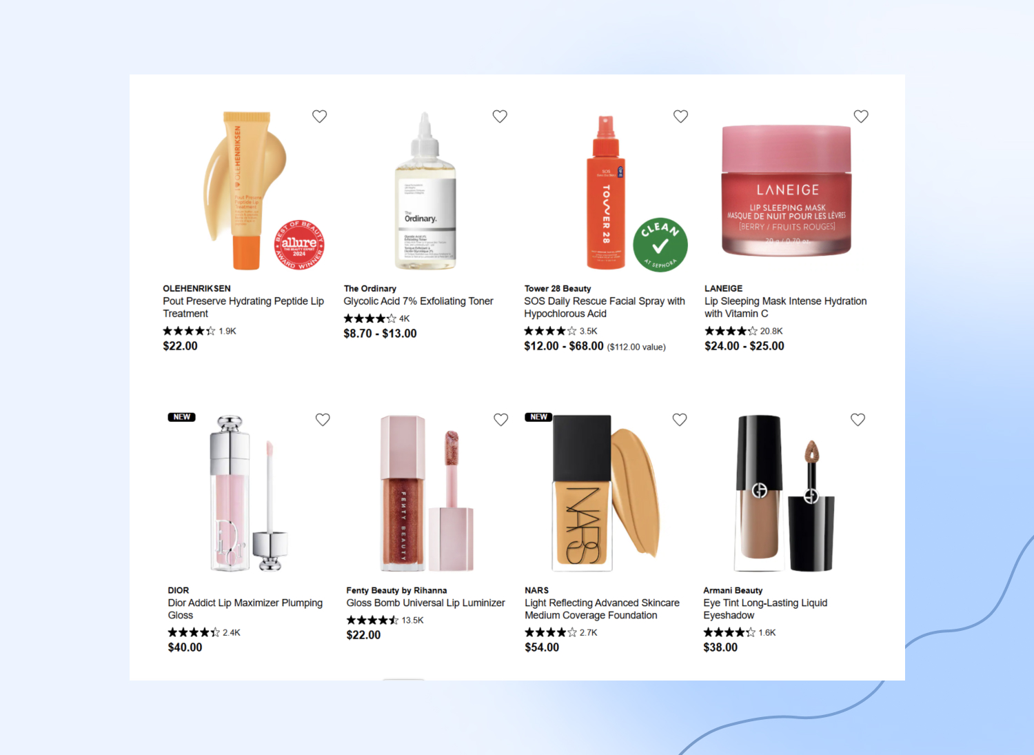 Декоративная и уходовая косметика Sephora